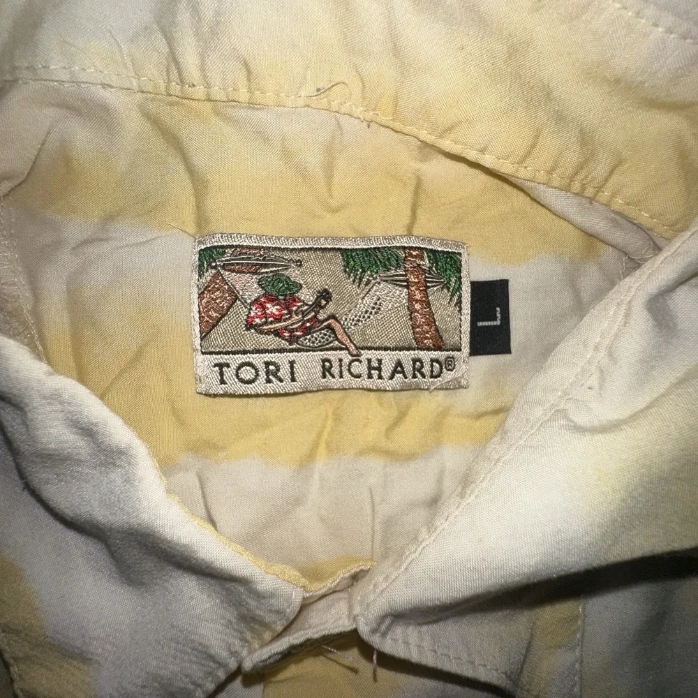 Tori Richard Santa Claus Hawaiian Shirt Size LARGE Short Sleeve Christmas Beach - Picture 2 of 5